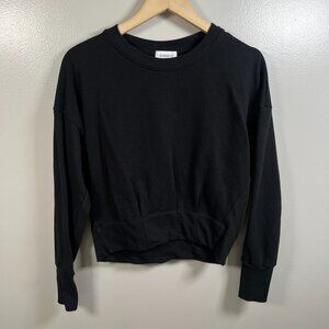 Evereve Baylor Corset Sweatshirt Size XS Black Pullover Crewneck Minimal